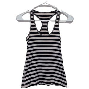 LULULEMON Striped Black & White Athletic Tank Top Workout Top
